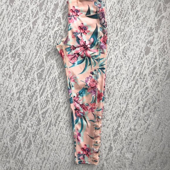 Ideology Peach Tropical Floral Leggings - Picture 7 of 11